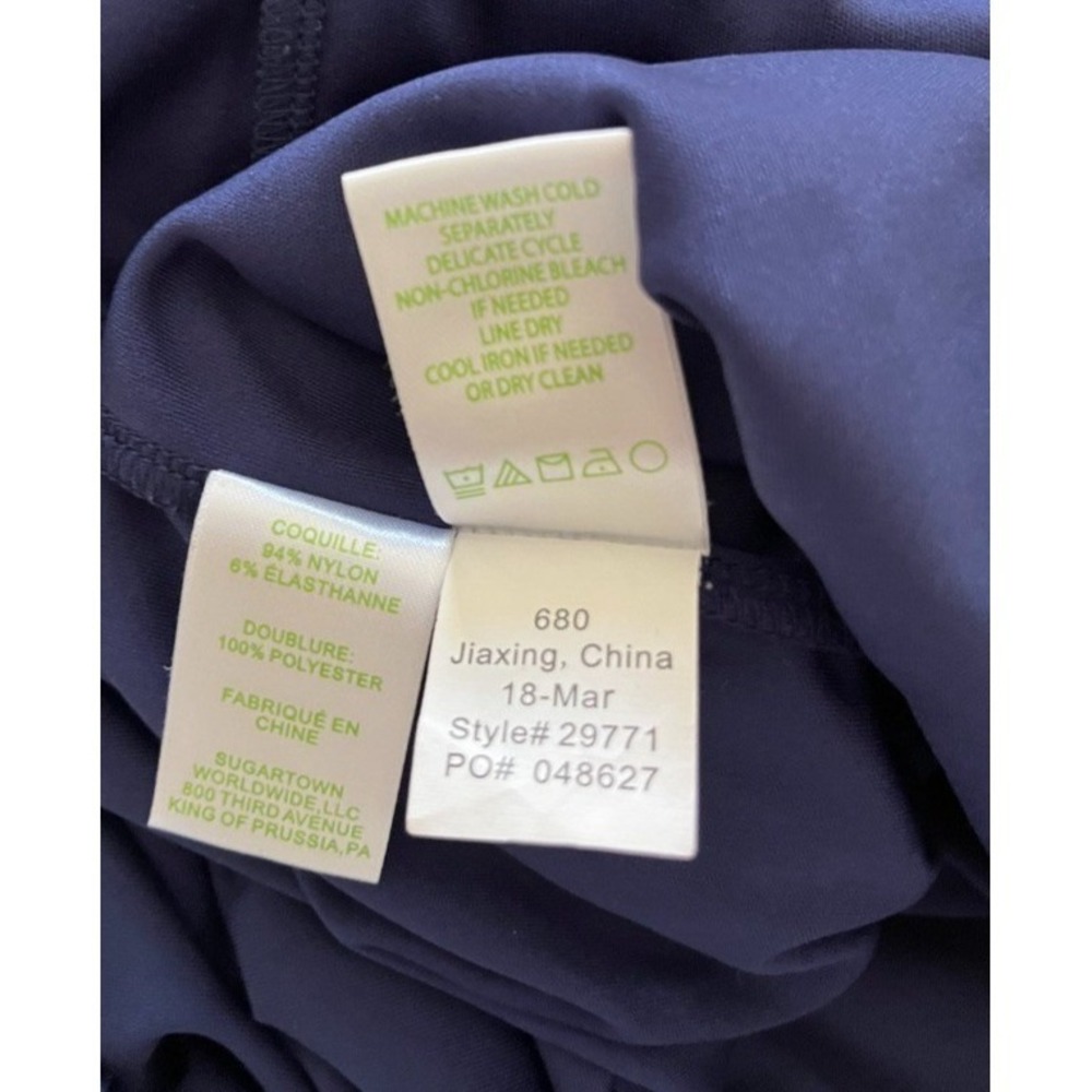Lilly Pulitzer Lana Romper Navy Blue Lace Off The Shoulder XS Resort Summer - Picture 10 of 10